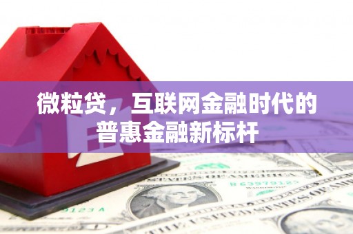 资溪微粒贷，互联网金融时代的普惠金融新标杆