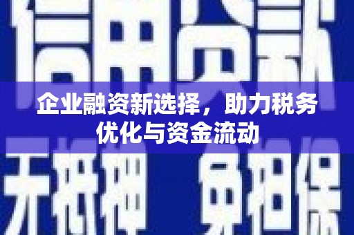 资溪企业融资新选择，助力税务优化与资金流动