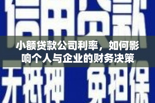 资溪小额贷款公司利率，如何影响个人与企业的财务决策