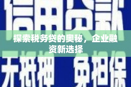 资溪探索税务贷的奥秘，企业融资新选择