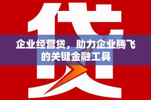 资溪企业经营贷，助力企业腾飞的关键金融工具