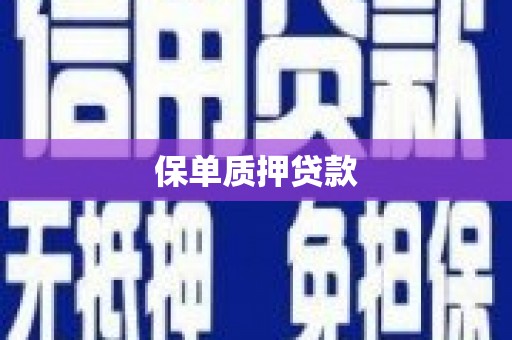 资溪保单质押贷款