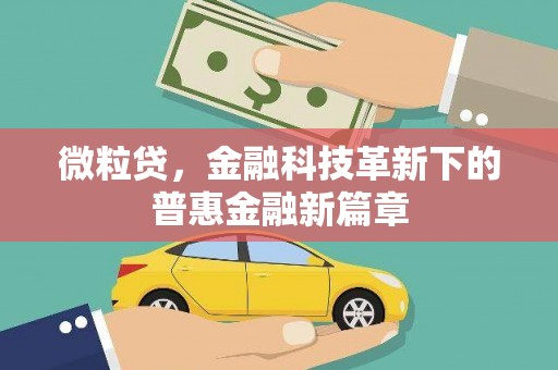 资溪微粒贷，金融科技革新下的普惠金融新篇章